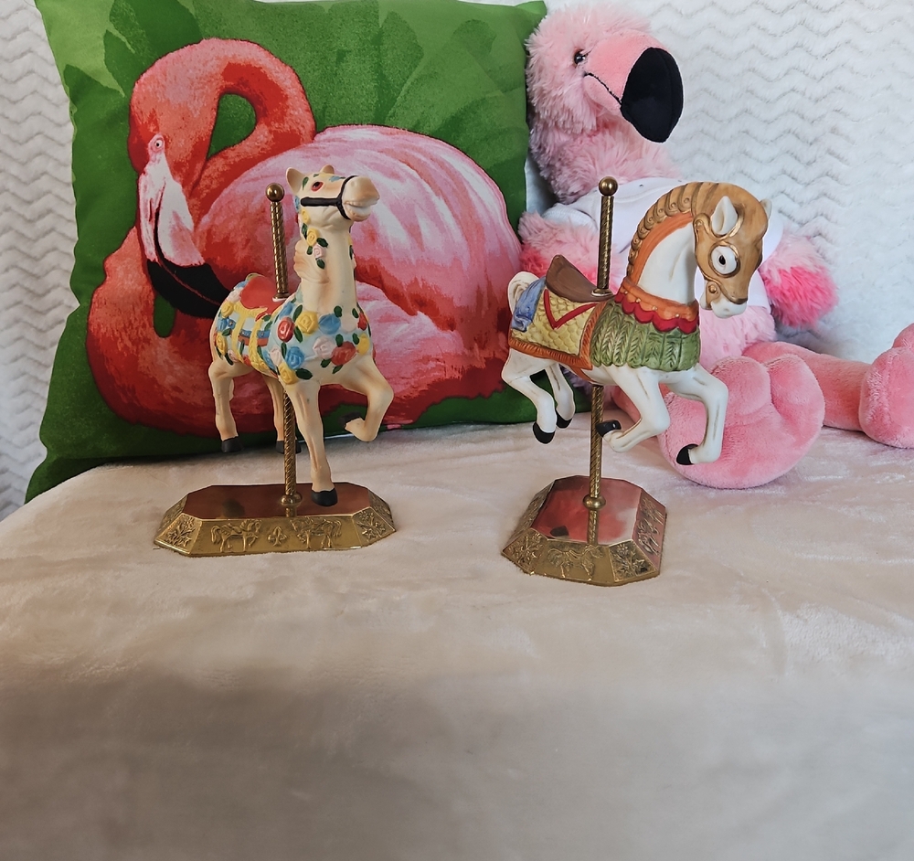 Colorful Carousel Horse Figurines